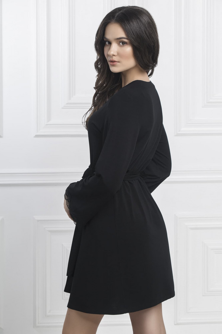 Dressing gown Isabela, color: black-black — photo 2